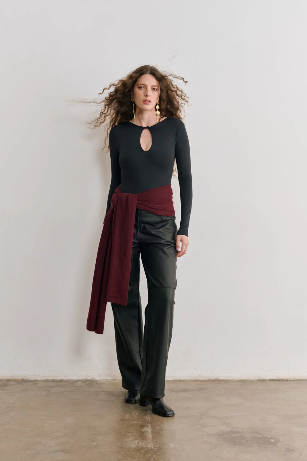Body Manga Longa Frente e verso Celine - Preto