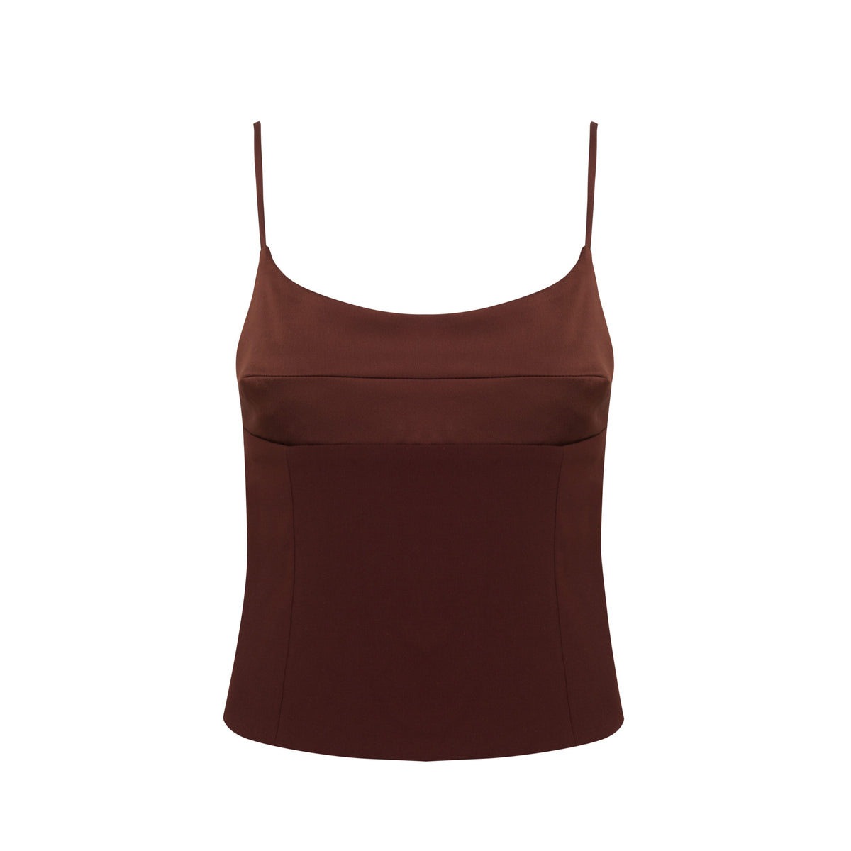 Blusa Alcinha Busto Acetinado Amélia - Marrom