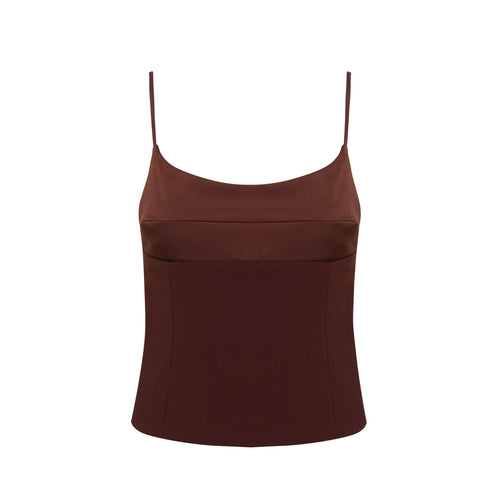 Blusa Alcinha Busto Acetinado Amélia - Marrom