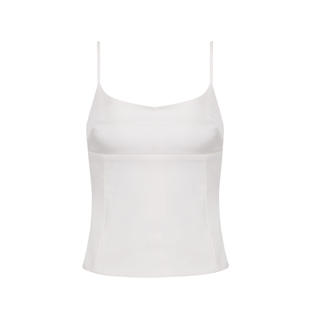 Blusa Alcinha Busto Acetinado Amélia - Branco