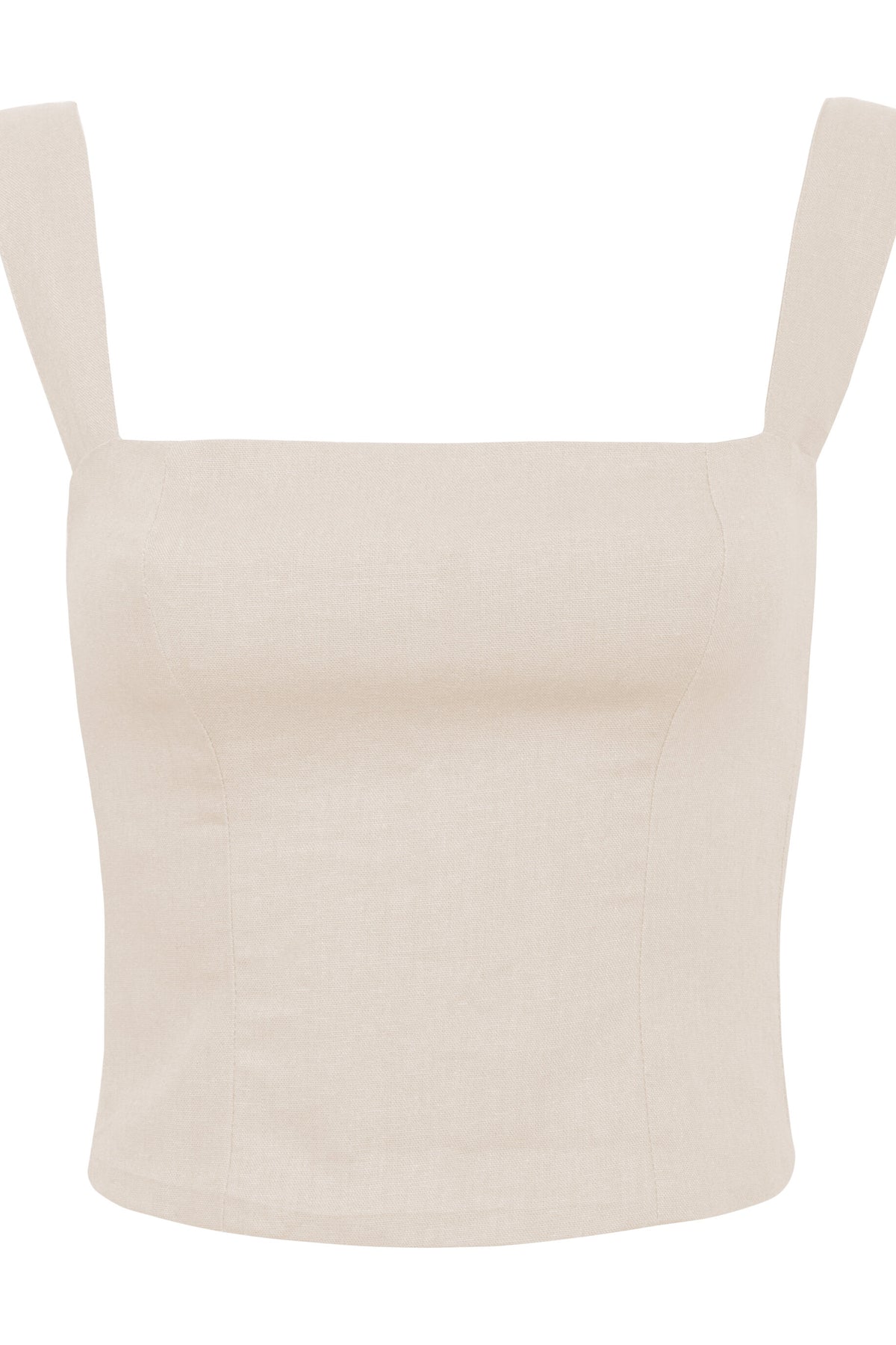 Blusa De Linho Decote Quadrado E Alças Largas Marquesa - Off white