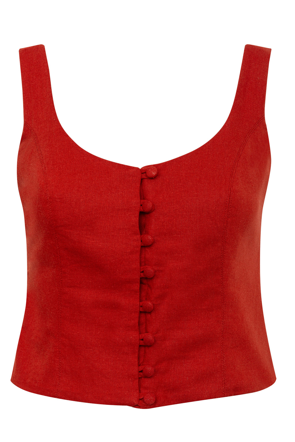 Corset De Linho Com Botões Rita - Terra