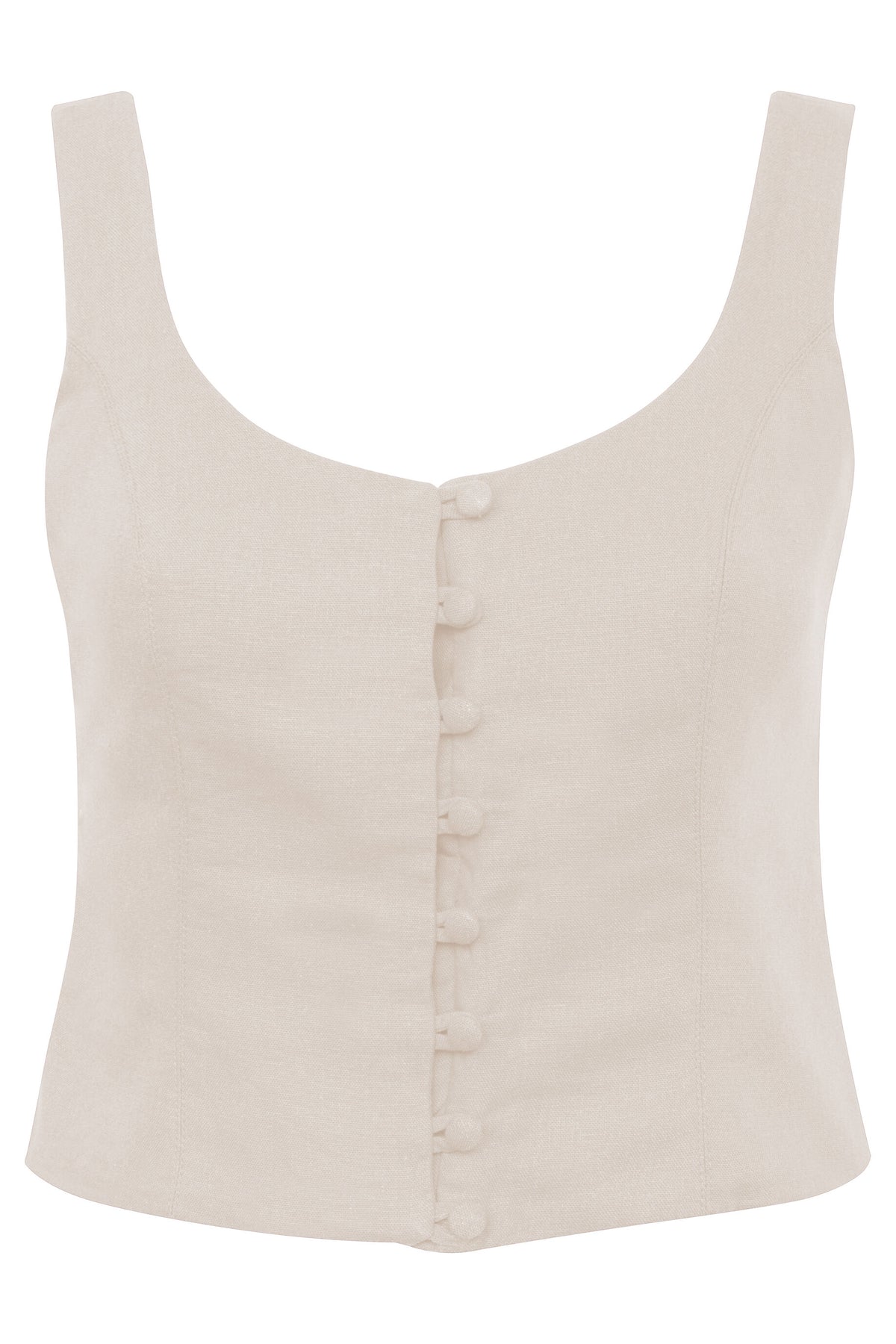 Corset De Linho Com Botões Rita - Off white