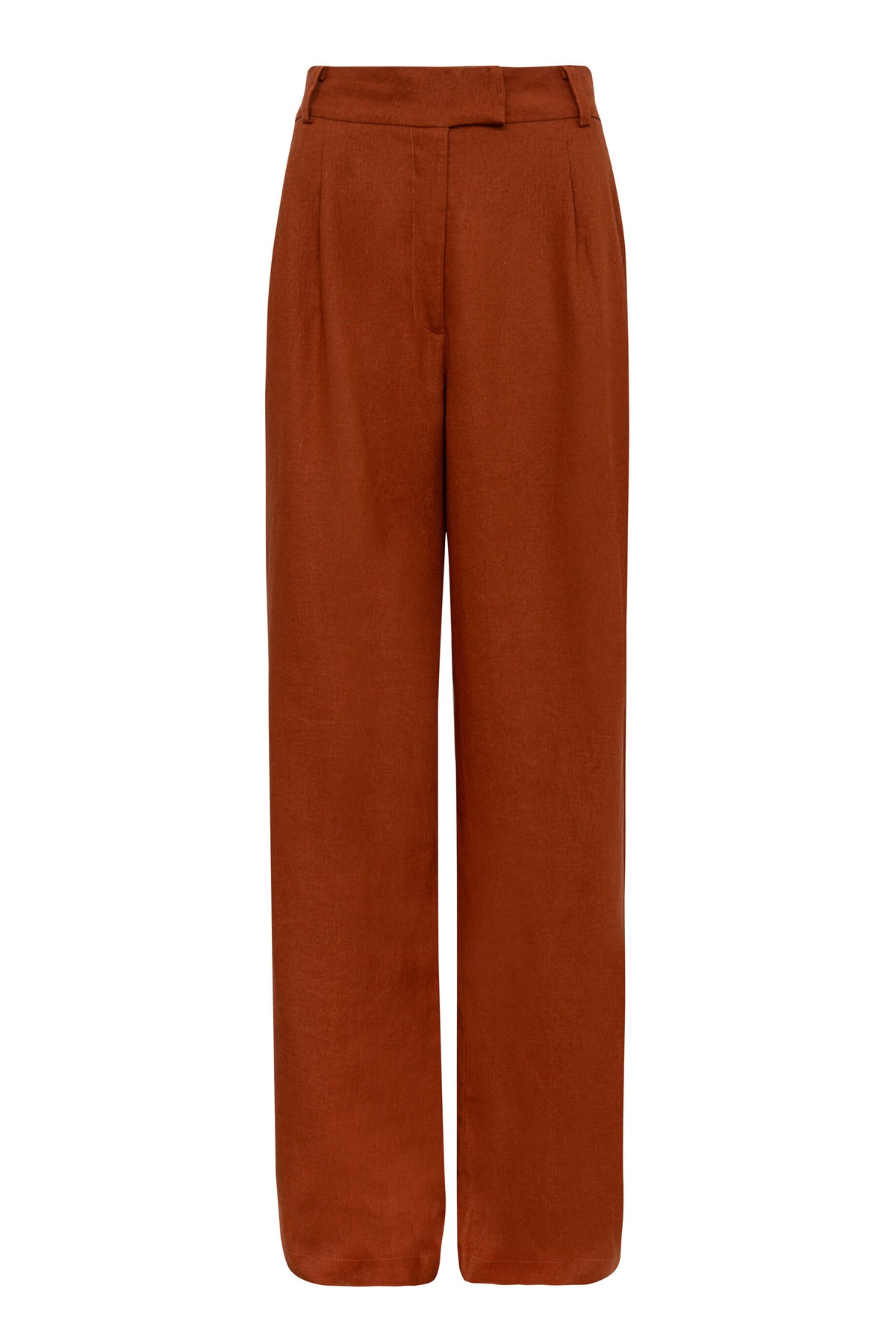 Calça Pantalona De Linho Eliza - Marrom