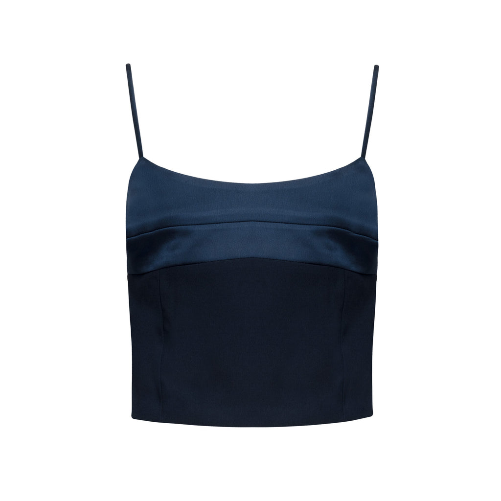Blusa Alcinha Busto Acetinado Amélia – Marinho