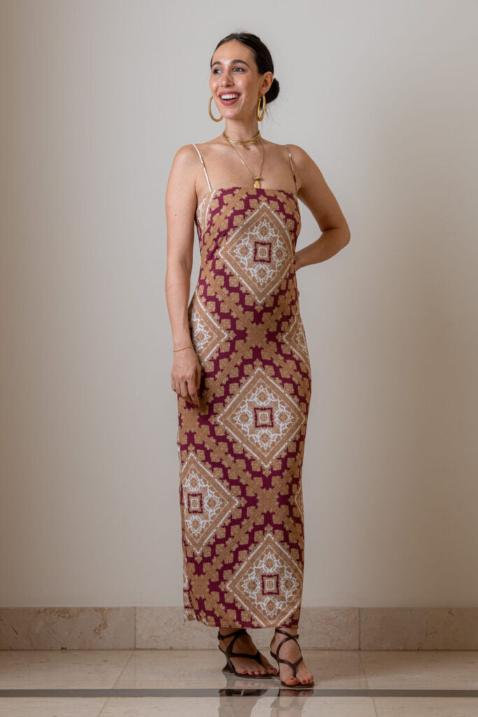 Vestido De Alcinha Midi Estampa Gypsy