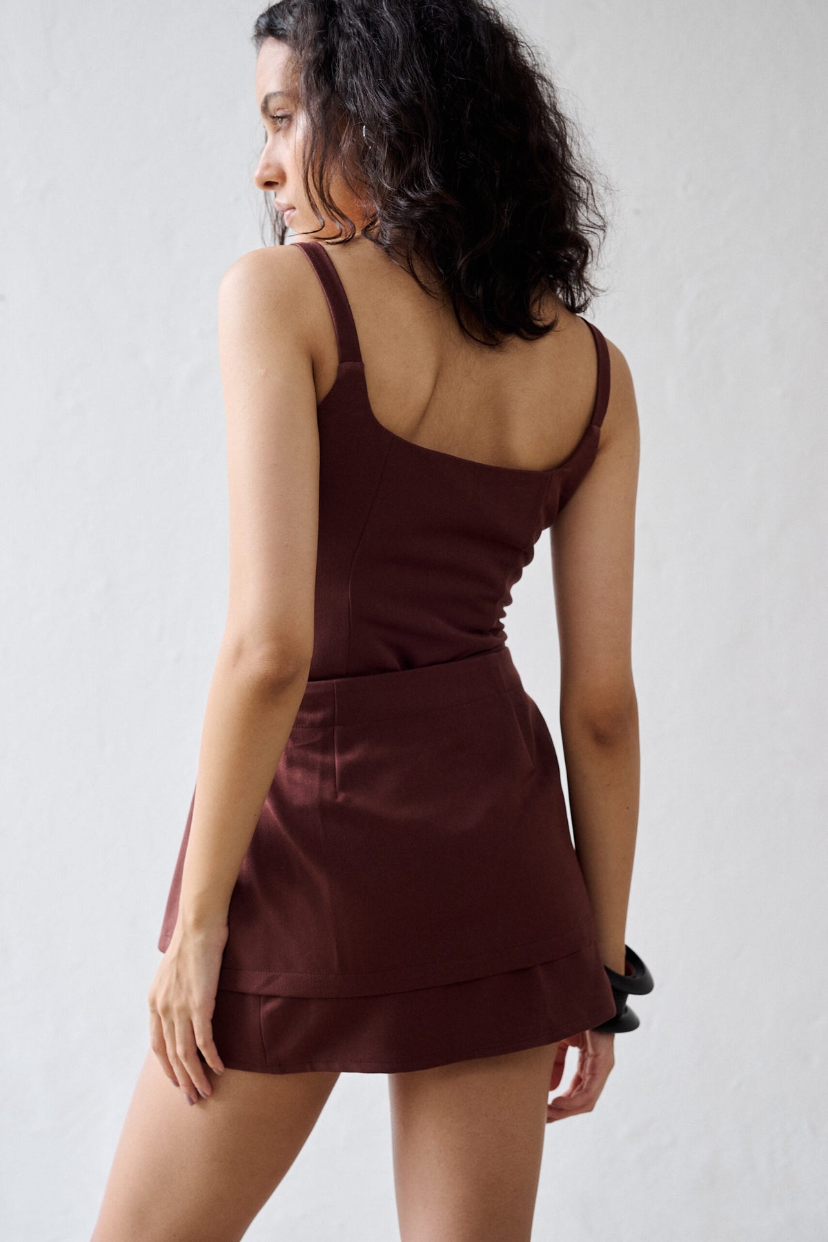 Blusa Decote Quadrado Mia - Marrom