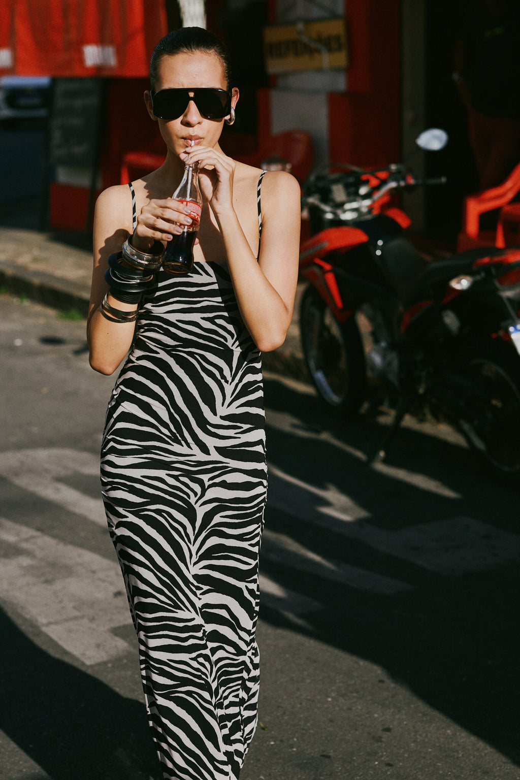 Vestido Midi Estampa Zebra - Zizi