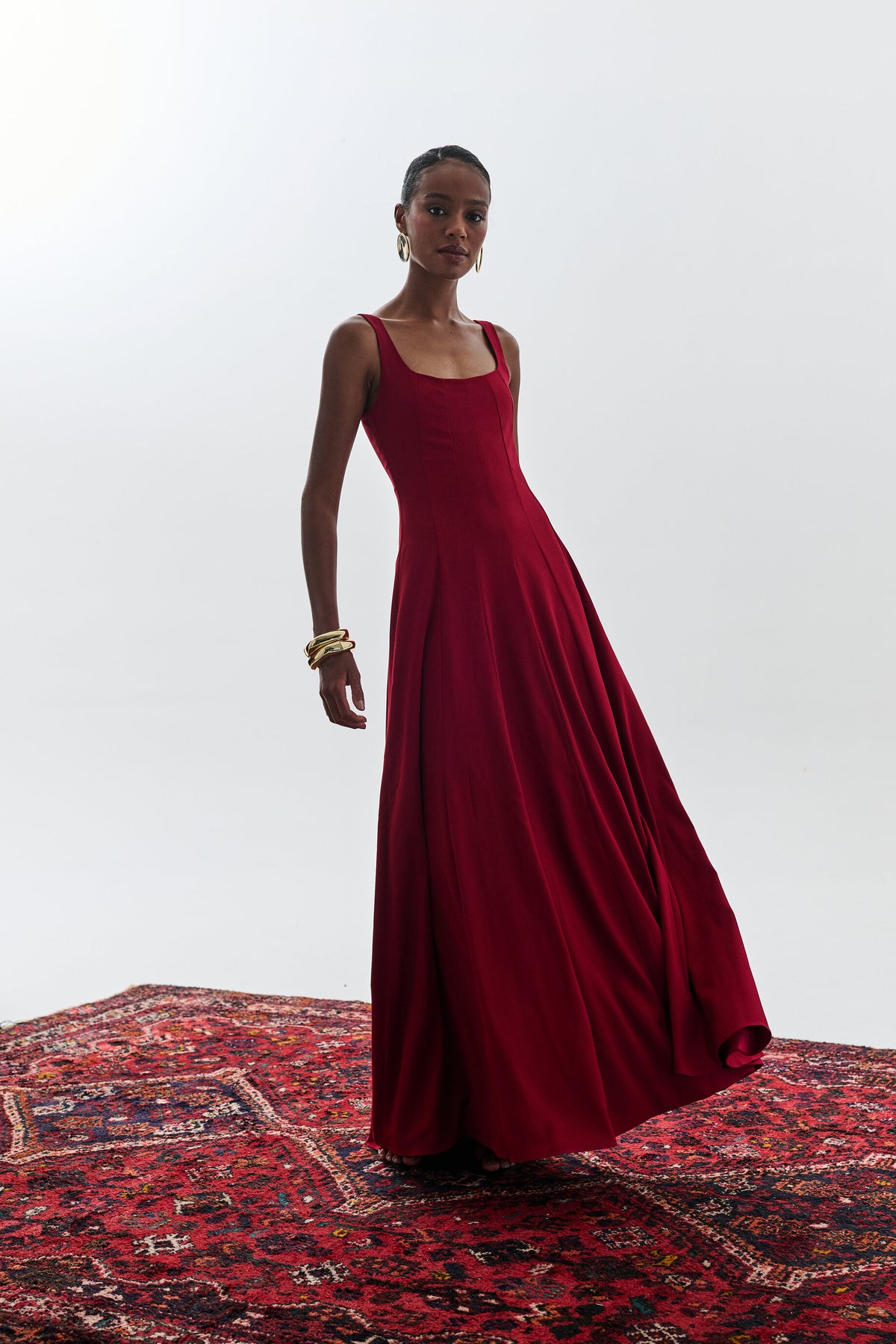 Vestido de Nesgas Fiorella - Vinho