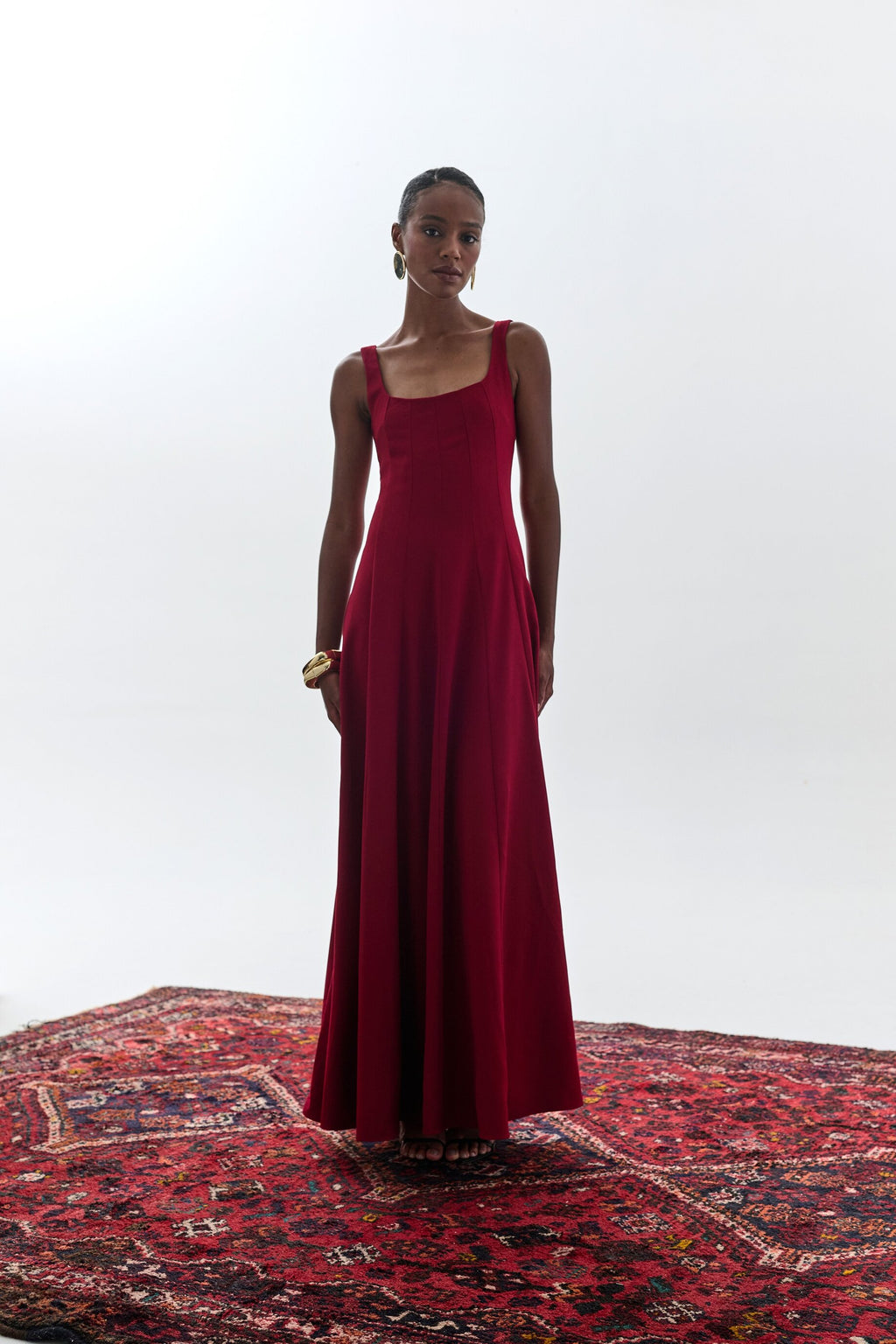 Vestido de Nesgas Fiorella - Vinho