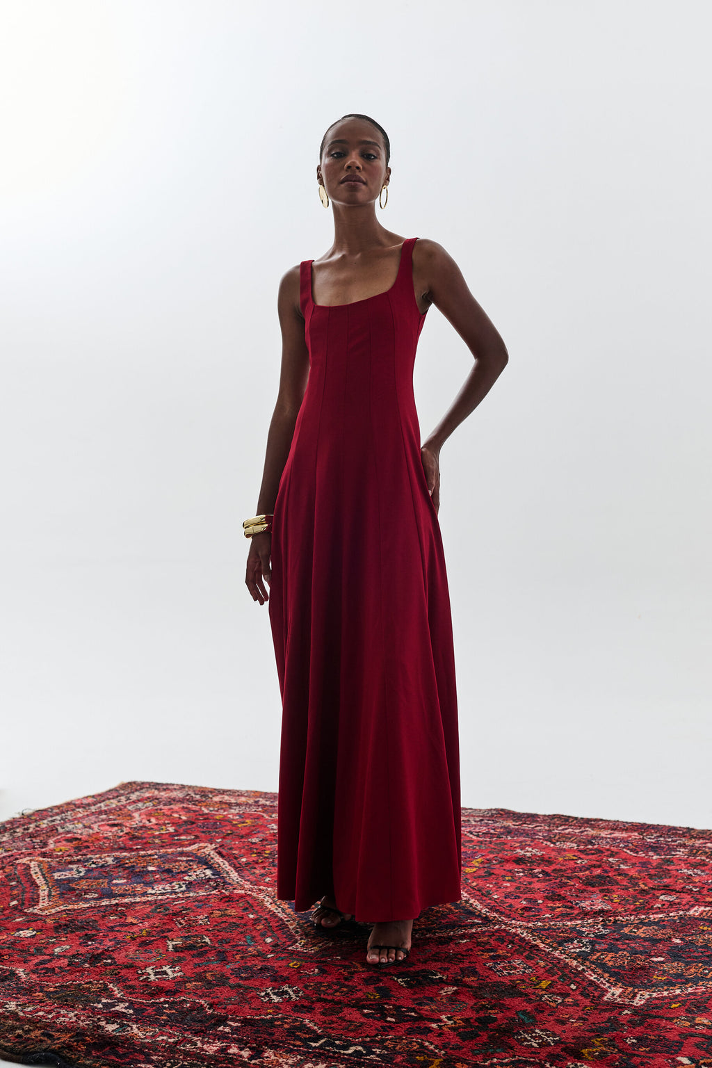 Vestido de Nesgas Fiorella - Vinho