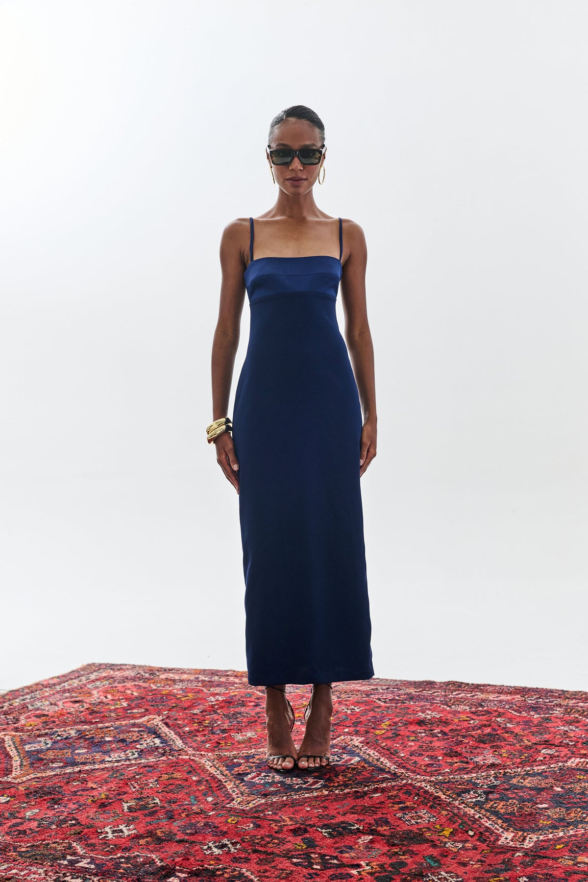 Vestido Bojo Reto Aria - Azul Marinho
