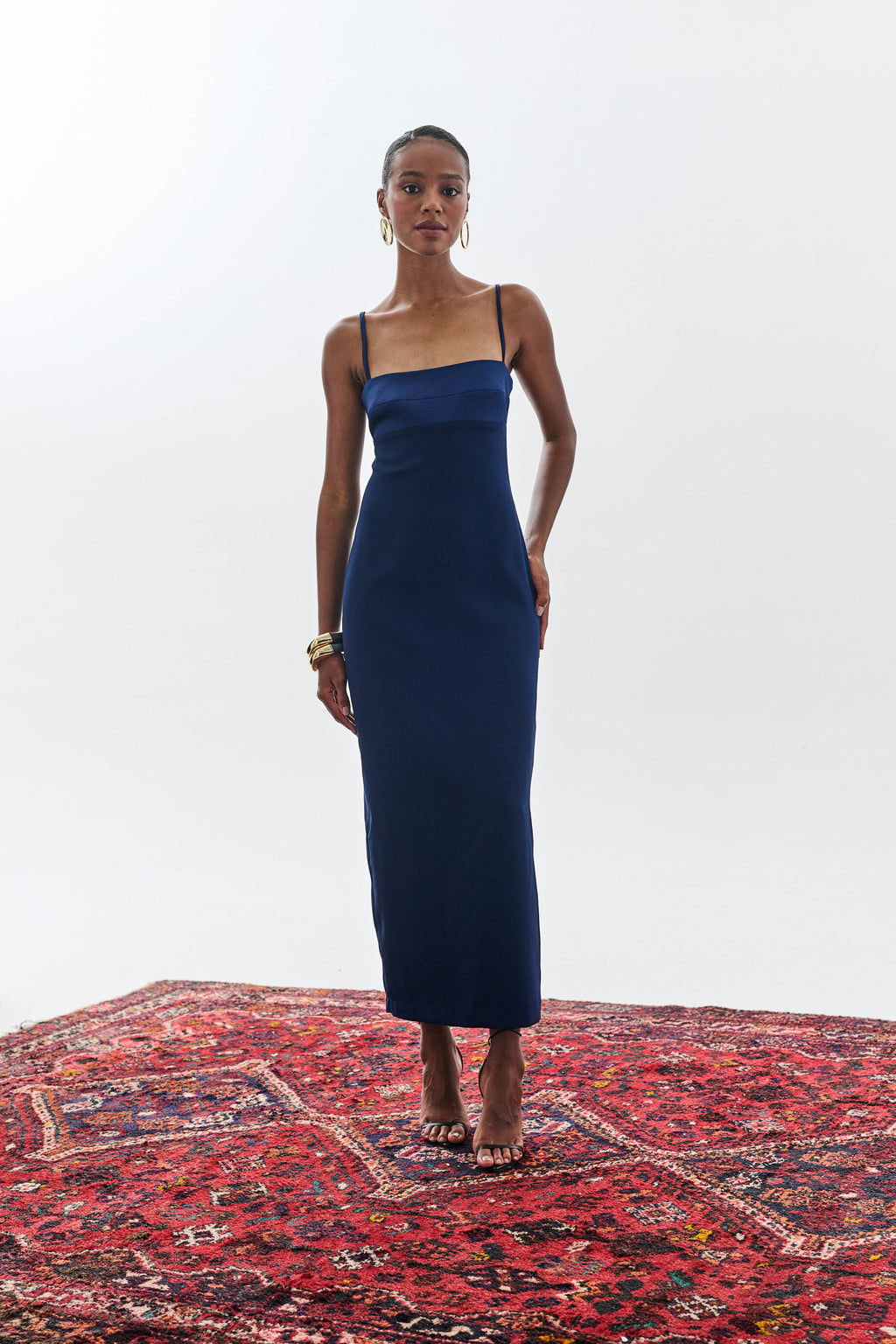 Vestido Bojo Reto Aria - Azul Marinho