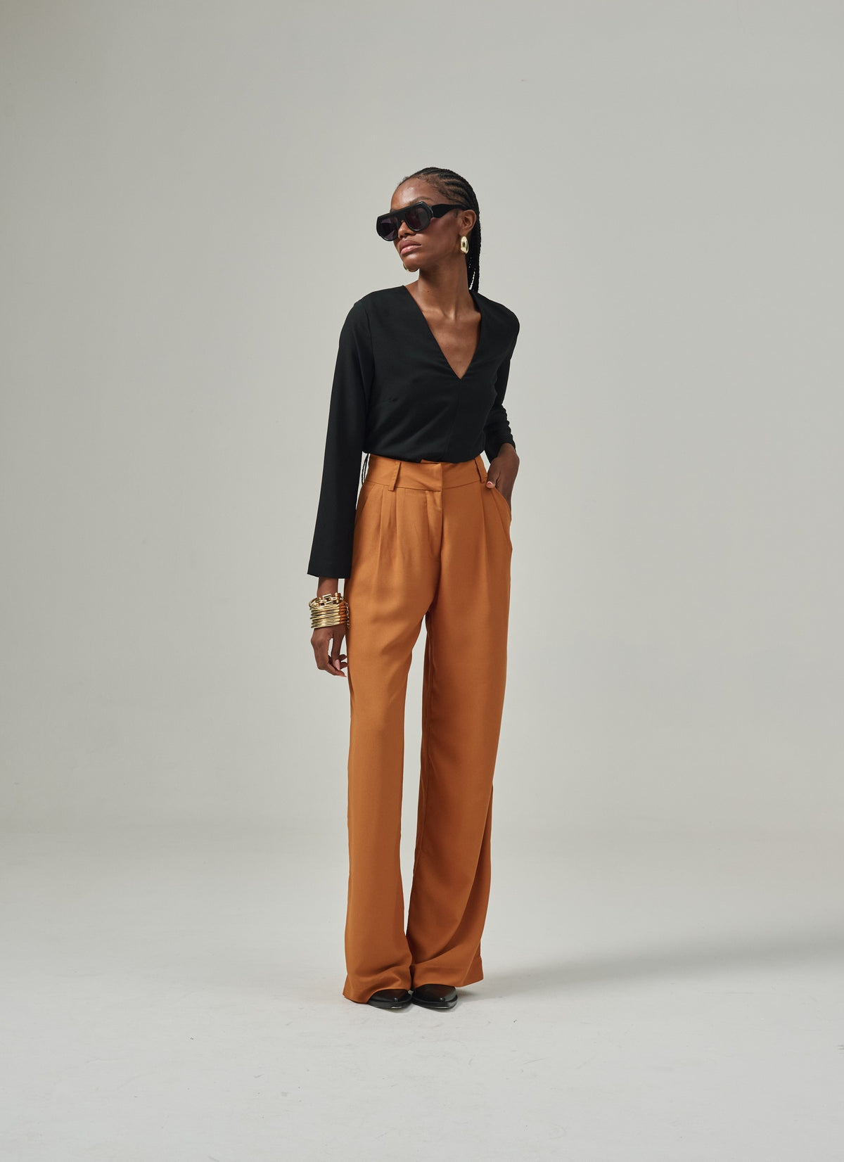 Calça Pantalona Nina - Caramelo