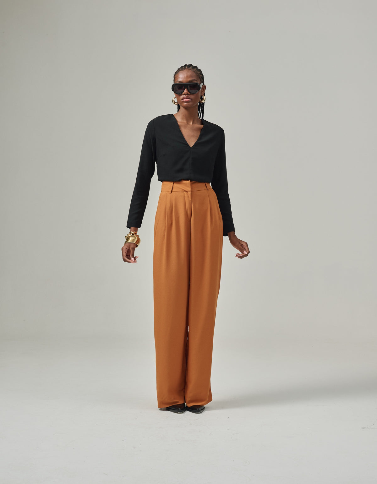 Calça Pantalona Nina - Caramelo