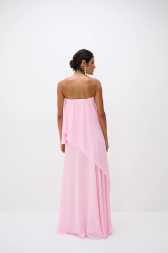 Conjunto Sem Alça Com Blusa Assimétrica e Saia Longa Siena - Rosa Chiclete