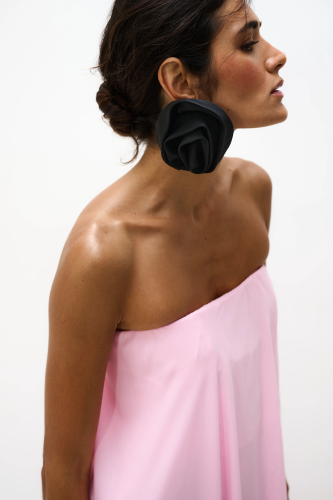 Conjunto Sem Alça Com Blusa Assimétrica e Saia Longa Siena - Rosa Chiclete