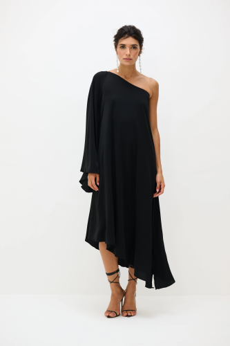 Vestido Um Ombro Só Braga - Preto