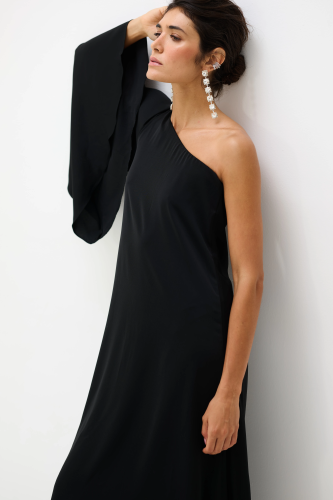 Vestido Um Ombro Só Braga - Preto