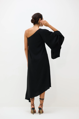 Vestido Um Ombro Só Braga - Preto