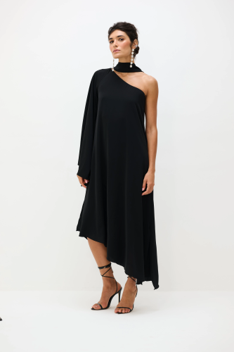 Vestido Um Ombro Só Braga - Preto