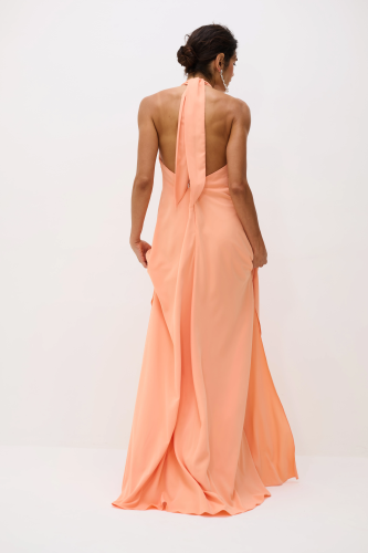 Vestido Longo Frente Única Dih - Pêssego