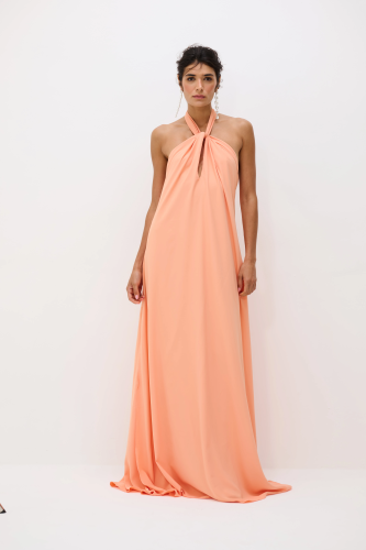 Vestido Longo Frente Única Dih - Pêssego