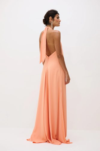 Vestido Longo Frente Única Dih - Pêssego