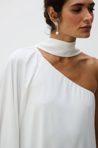 Vestido Um Ombro Só Braga - Branco