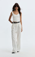Corset De Linho Com Botões Rita - Off white
