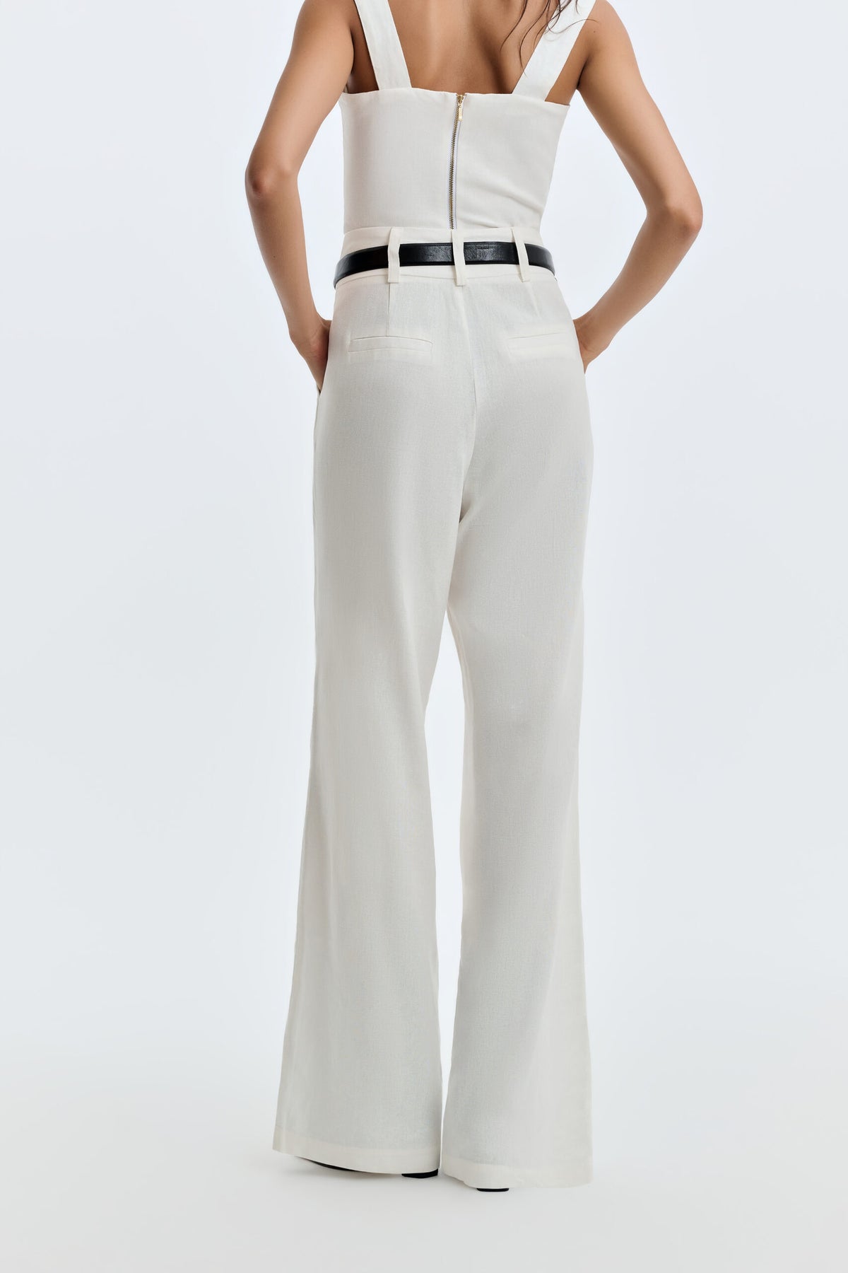 Blusa De Linho Decote Quadrado E Alças Largas Marquesa - Off white