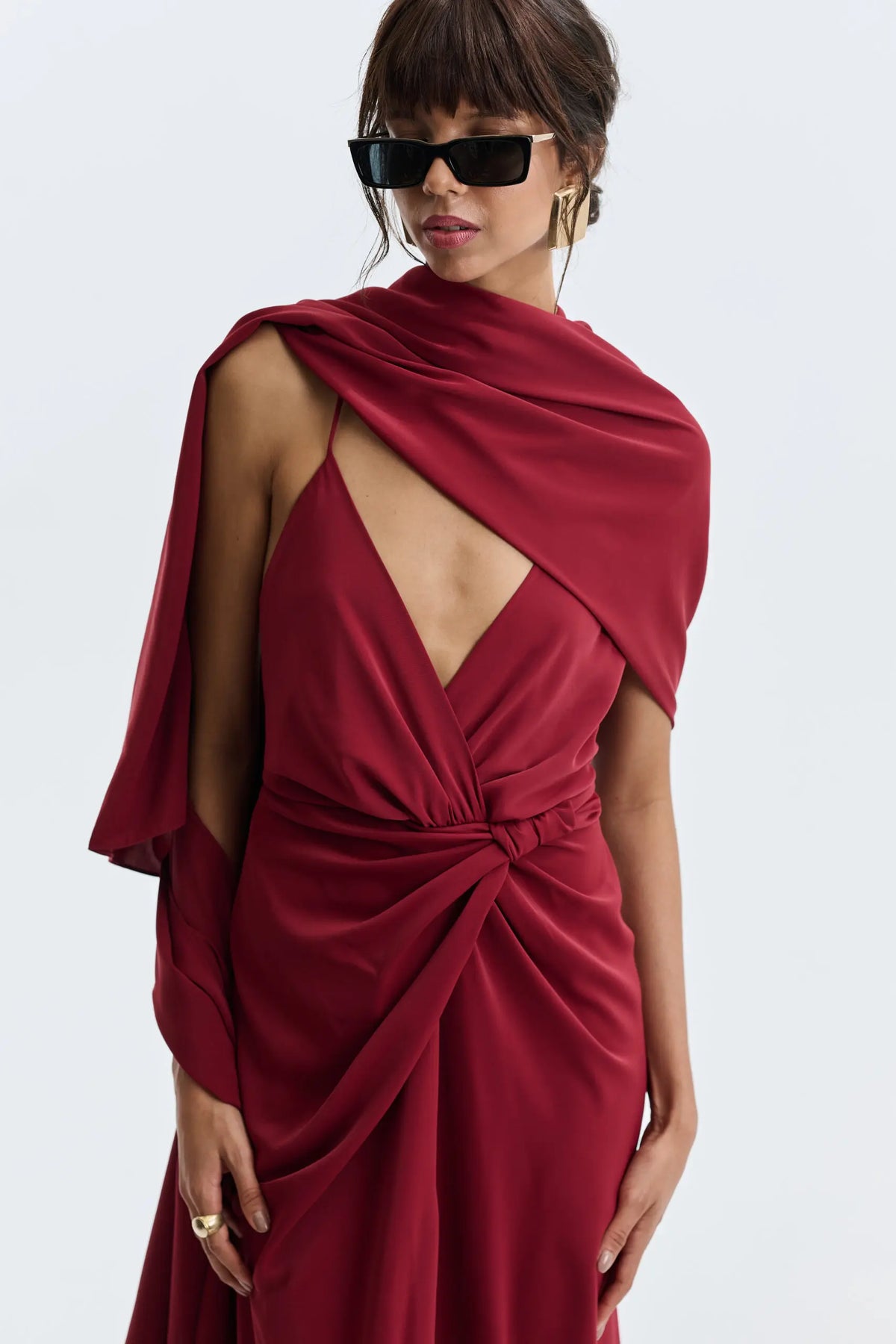 Pashimina Crepe De Alfaiataria - Vinho