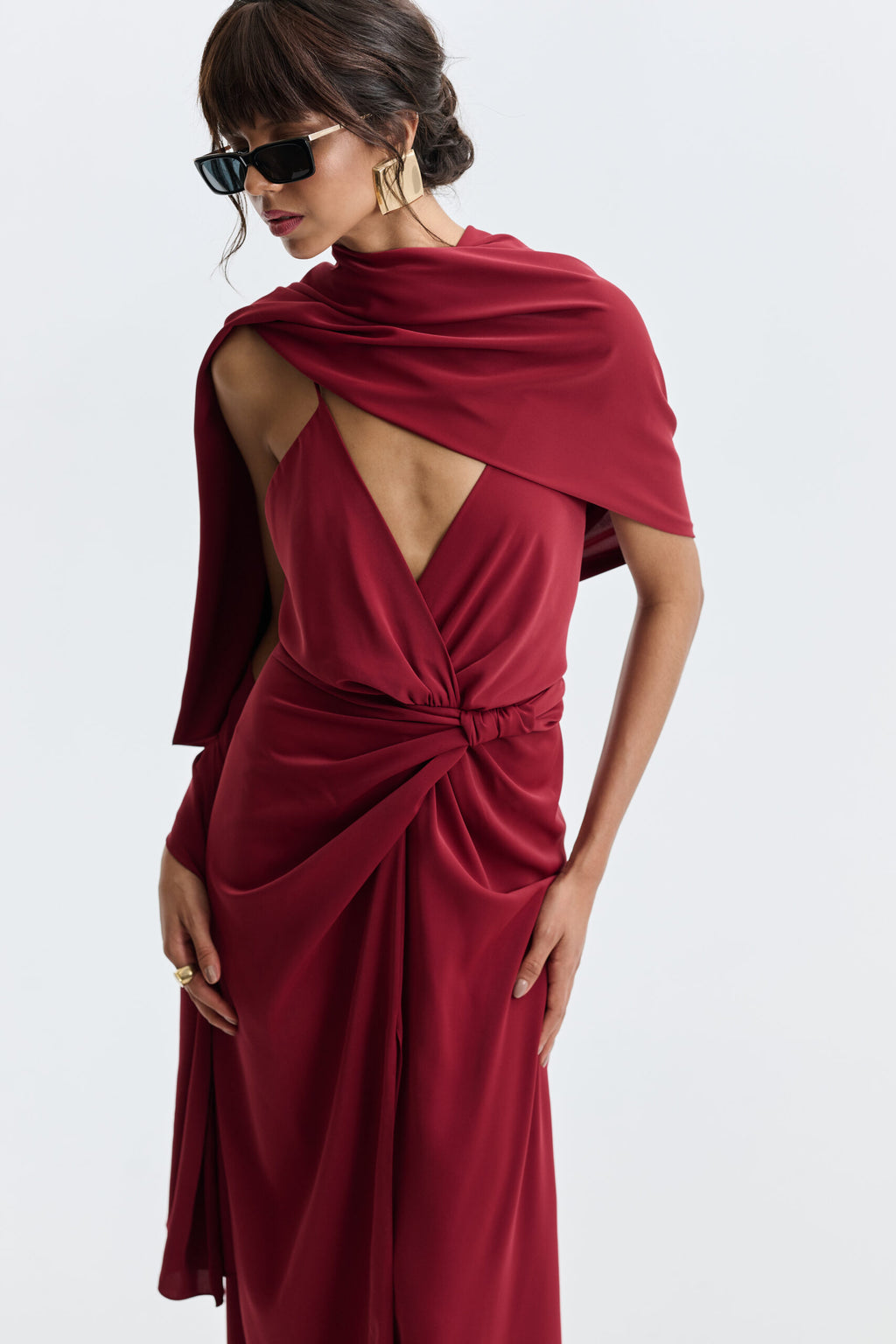 Pashimina Crepe De Alfaiataria - Vinho