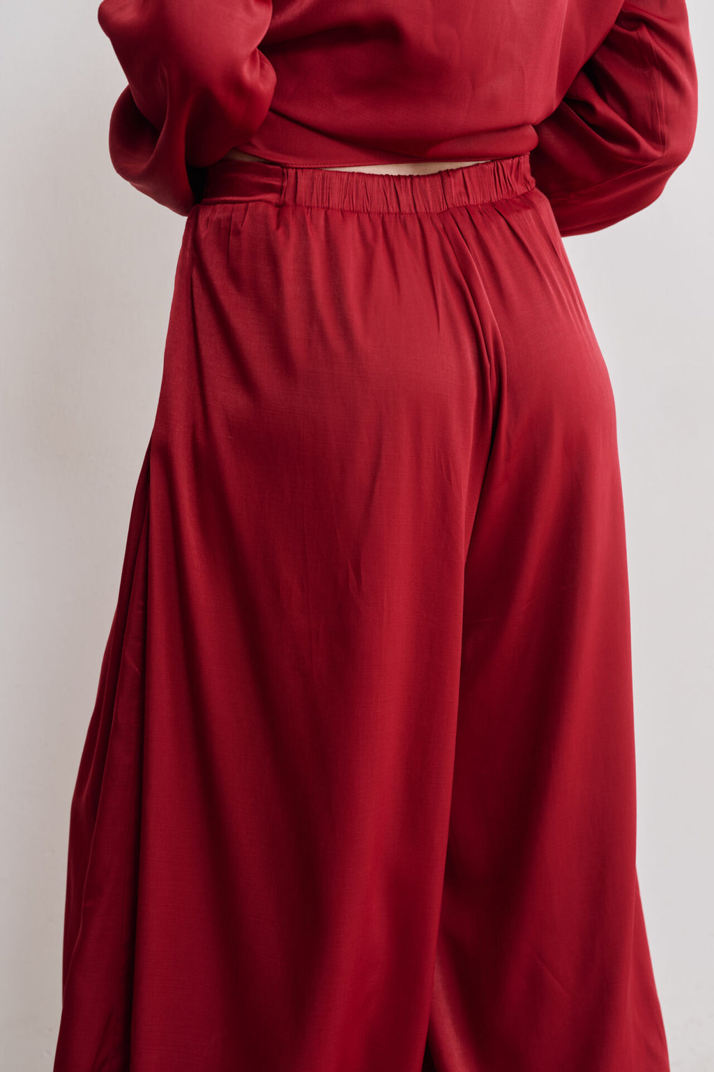 Calça Balonê Com Cós Elástico Luna - Vinho