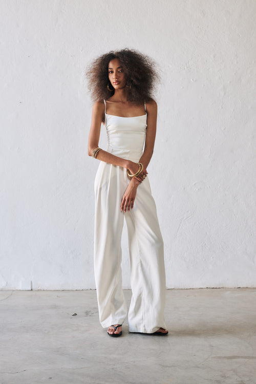 Blusa Alcinha Busto Acetinado Amélia - Branco