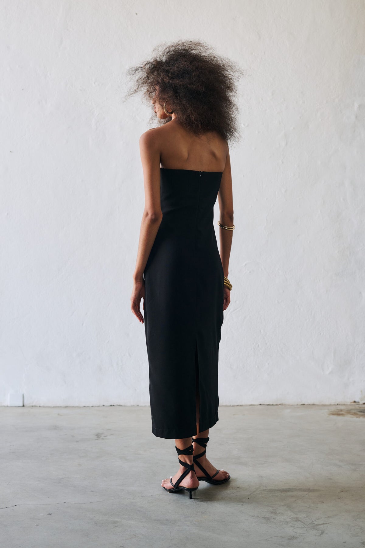 Vestido Midi Sem Alças Cleo - Preto