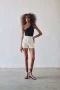 Short Alfaiataria Cintura Alta Sara - Branco