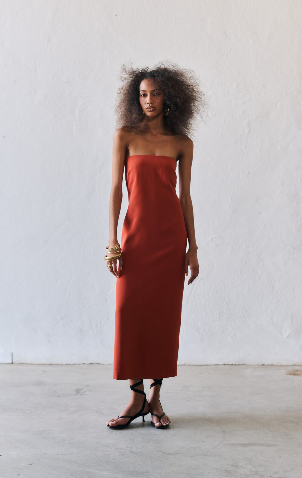 Vestido Midi Sem Alças Cleo - Terra