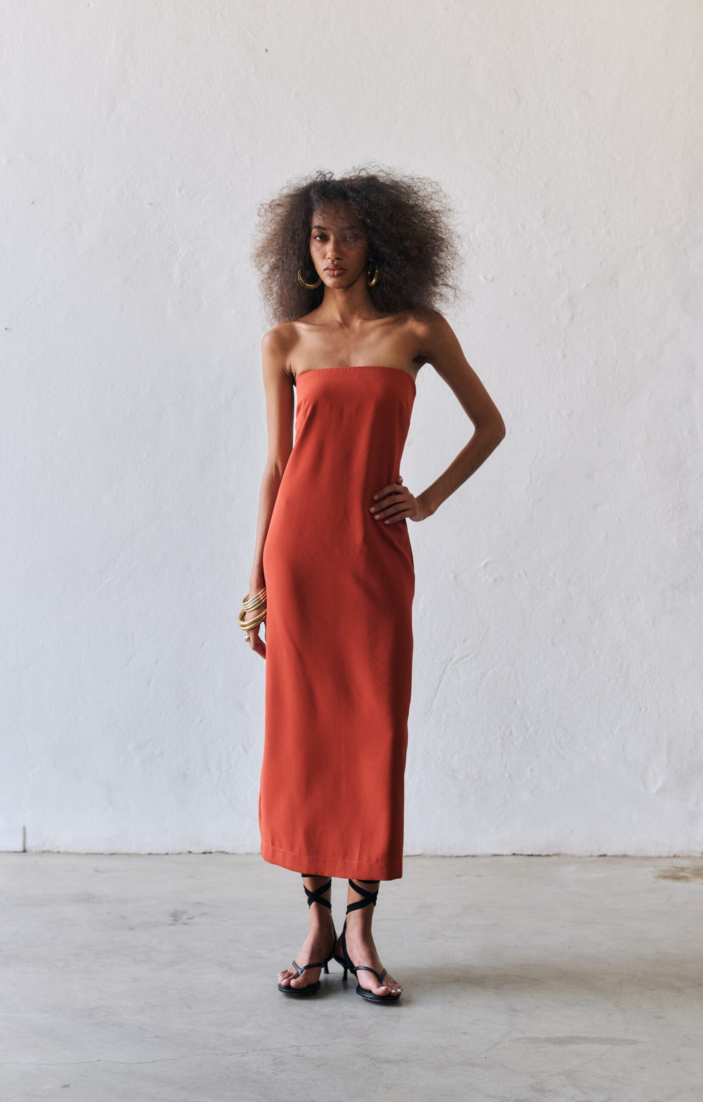 Vestido Midi Sem Alças Cleo - Terra