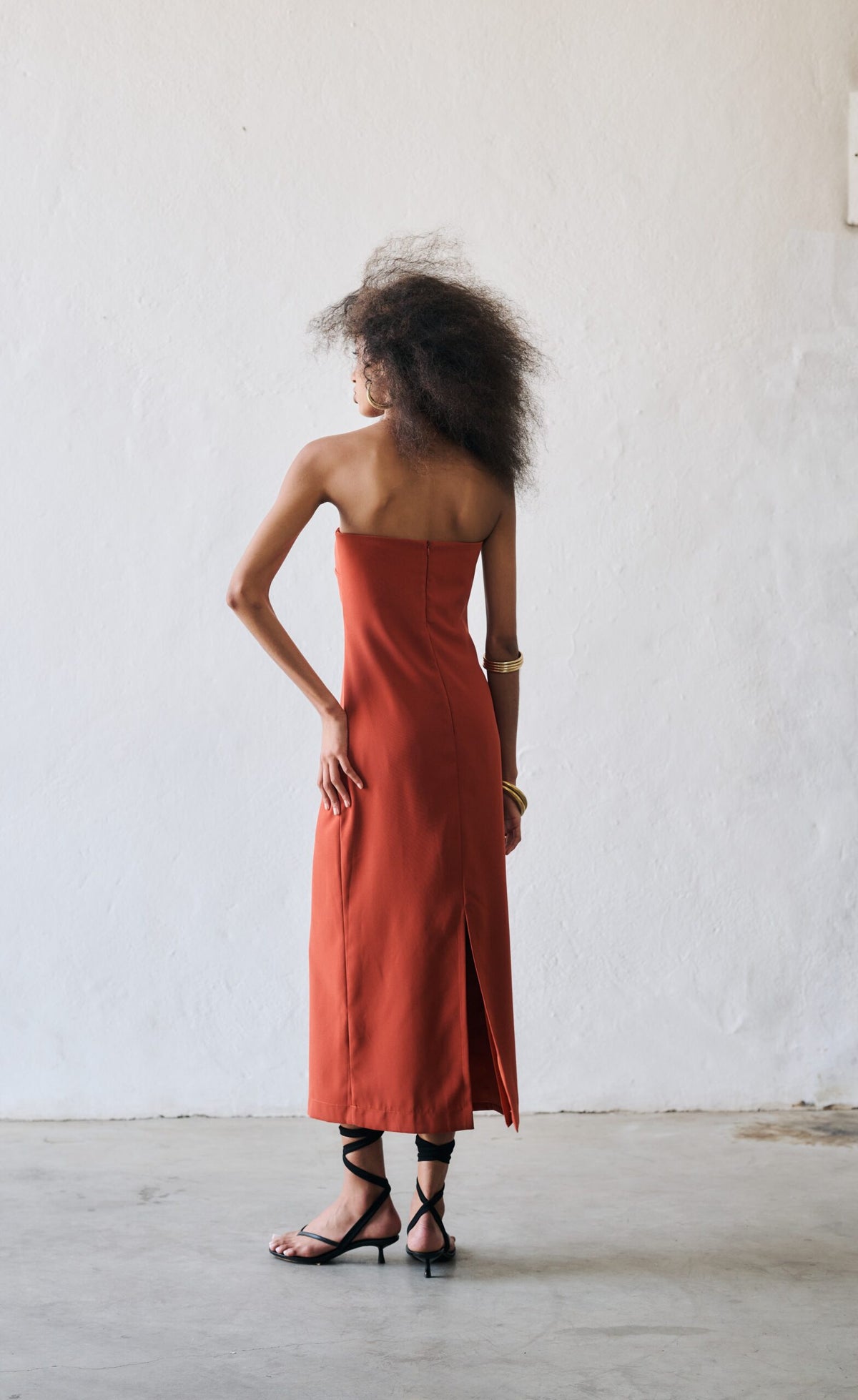 Vestido Midi Sem Alças Cleo - Terra