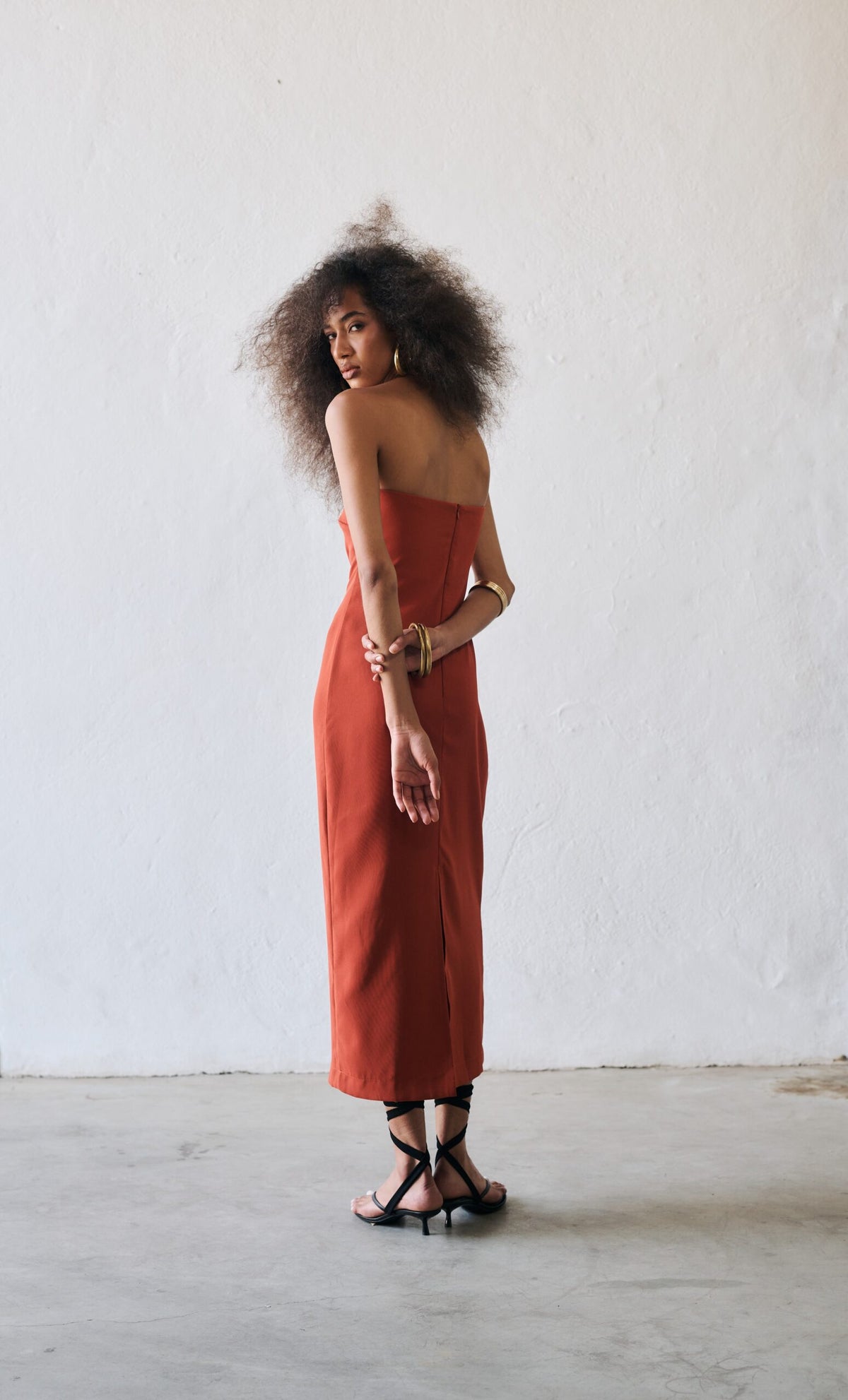 Vestido Midi Sem Alças Cleo - Terra