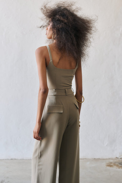 Blusa Decote Quadrado Mia - Cinza