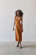 Vestido Midi Alças Finas Pauline - Terra