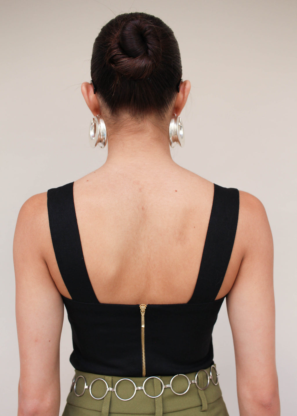 Blusa De Linho Decote Quadrado E Alças Largas Marquesa - Preto