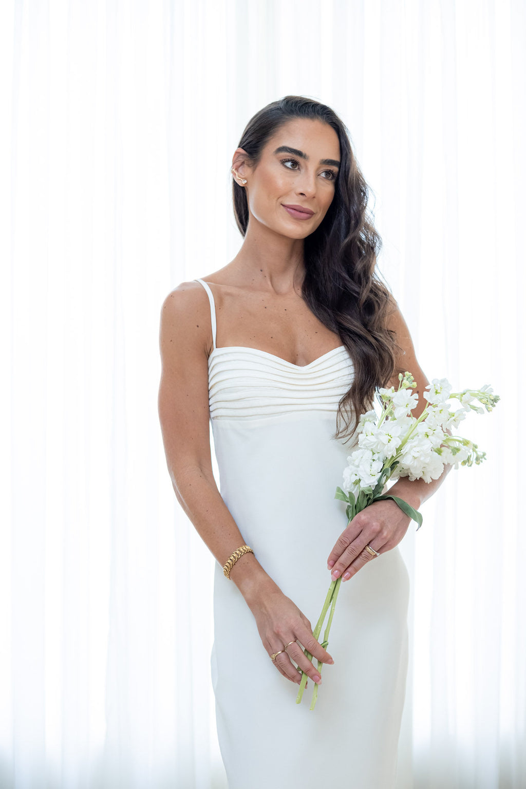 Vestido Bojo Drapeado Francesca - Off White