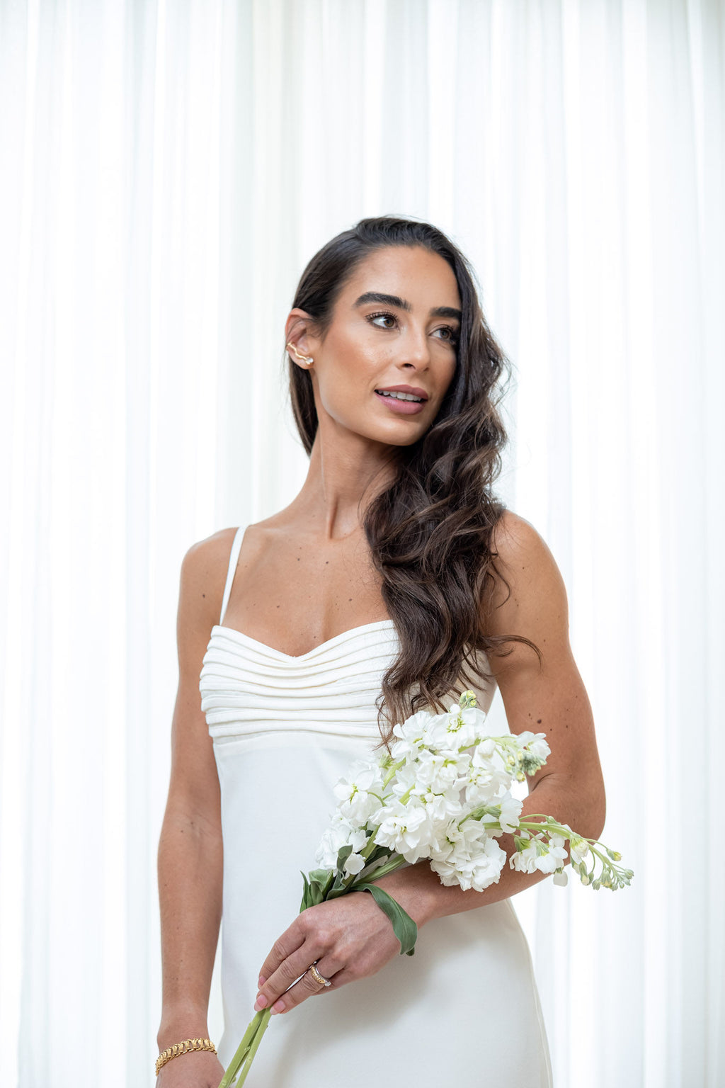 Vestido Bojo Drapeado Francesca - Off White