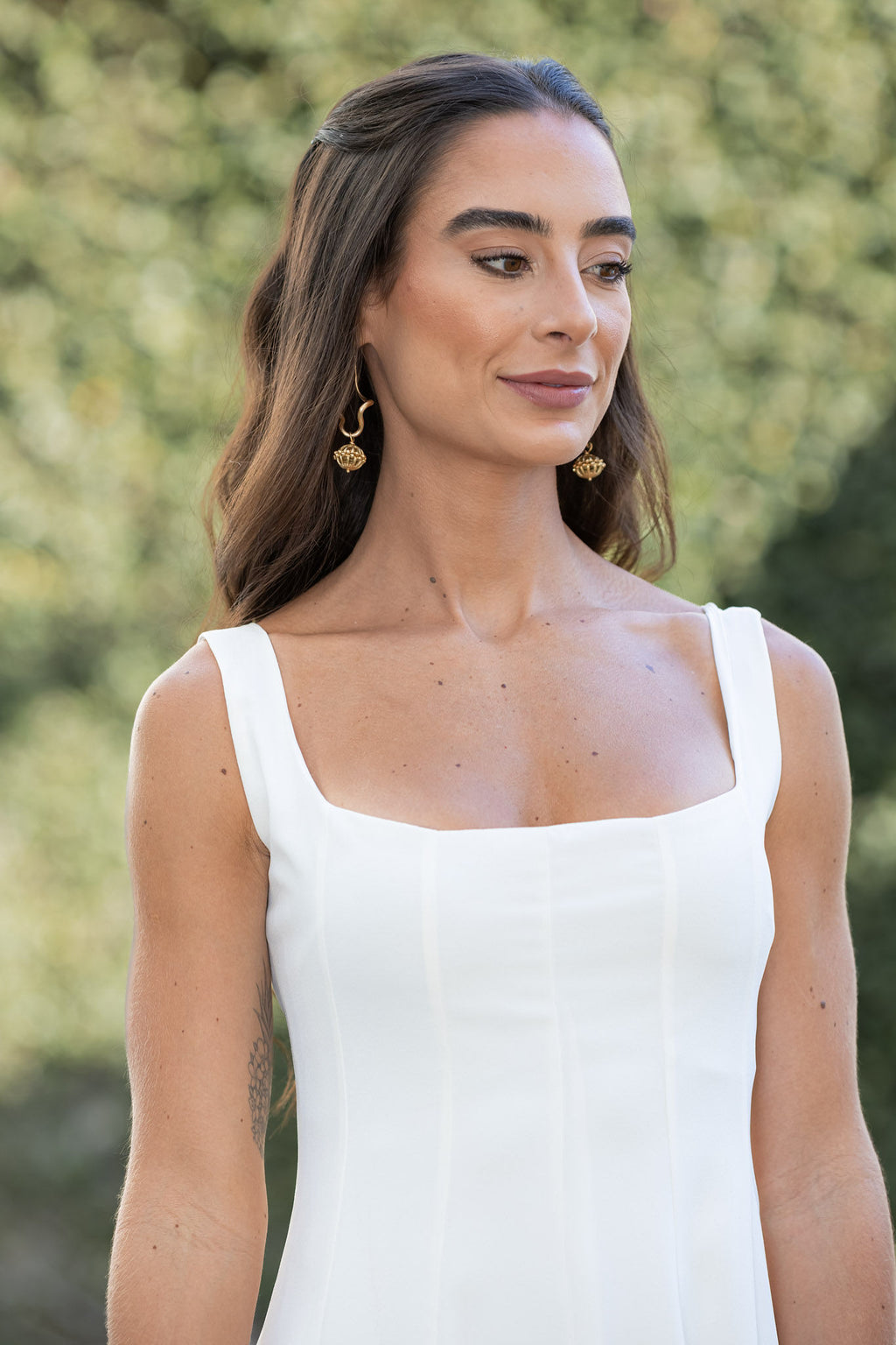 Vestido de Nesgas Fiorella - Off white