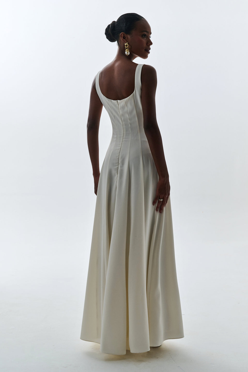 Vestido de Nesgas Fiorella - Off white