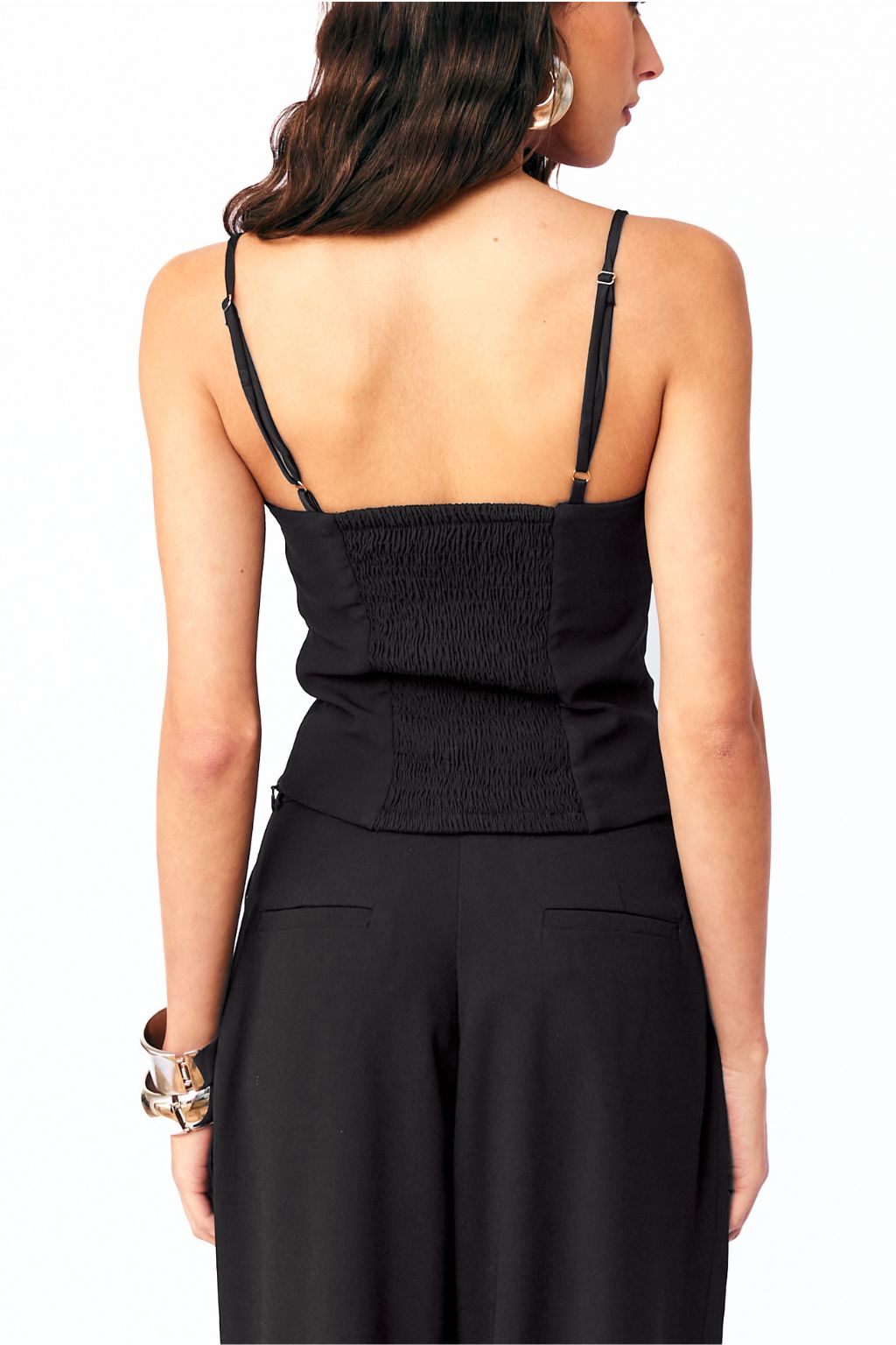 Blusa Alcinha Busto Acetinado Amélia – Preto
