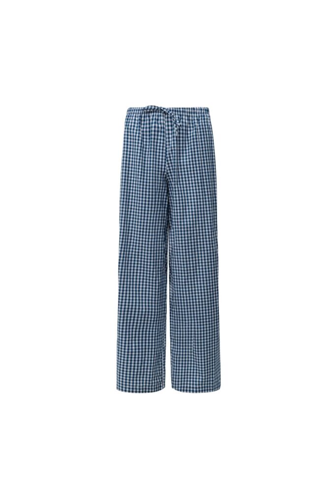 Calça Pantalona Xadrez Bianca - Azul